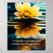 Poster Lotus Tout Beau Citation Rumi (Devant)