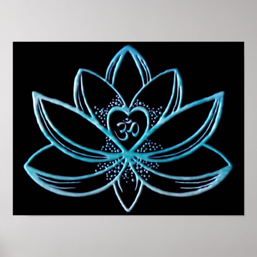 Poster Lotus Turquoise (Devant)