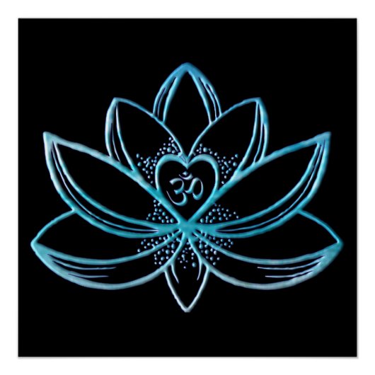 Poster Lotus Turquoise (Devant)