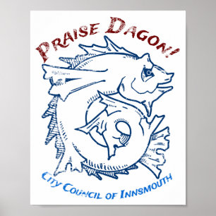 Poster Louange Dagon Innsmouth Lovecraft Poisson Horreur