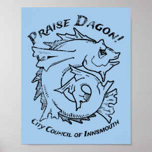 Poster Louange Dagon Innsmouth Lovecraft Poisson Horreur