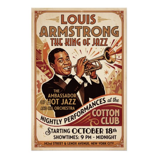 Poster Louis Armstrong – Roi du Jazz (Devant)