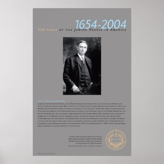 Poster Louis D. Brandeis (1856-1941 (Devant)