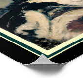 Poster Louis Icart "Girl With Greyhounds" 16 x 20 (Coin)