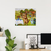 Poster Louis Wain - Deux pots de lait, (Bureau à domicile)