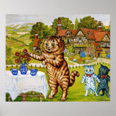Poster Louis Wain - Deux pots de lait, (Devant)
