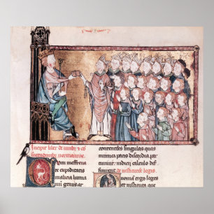 Poster Louis X têtu donnant la charte à