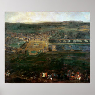 Poster Louis XIV chassant près du château de