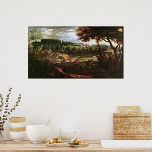 Poster Louis XIV Chasse à Marly avec vue (Cuisine)