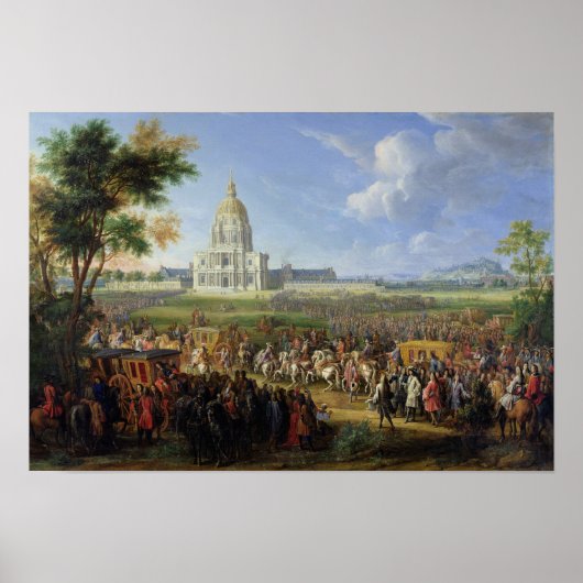 Poster Louis XIV, son Entourage Visite des Invalides (Devant)