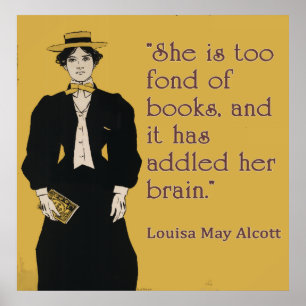 Poster Louisa May Alcott cite pour les femmes amoureuses