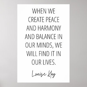 Poster Louise Hay Quote about Peace and Harmony