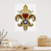 Poster Louisiana Fleur De Lis Avec Ombre (Cuisine)