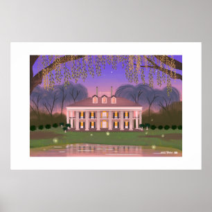 Poster Louisiana Southern Mansion House Grand Imprimé