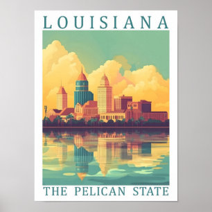 Poster Louisiana the Pelican State USA Travel Place