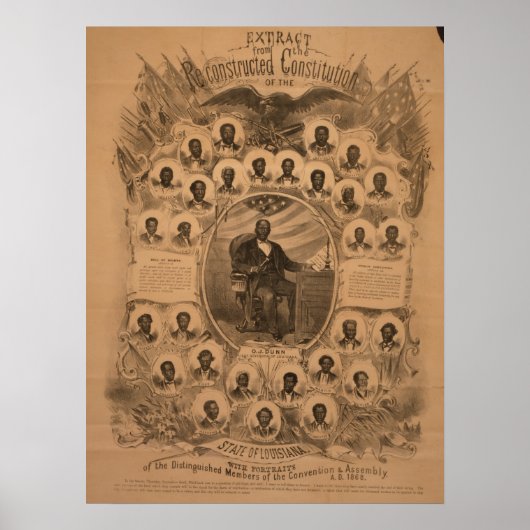 Poster Louisiane Constitution et membres de la Convention (Devant)
