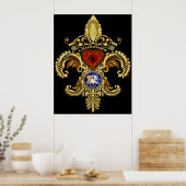Poster Louisiane Fleur De Lis Bicentennial (Cuisine)