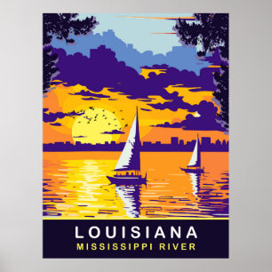 Poster Louisiane, Mississippi, Voyage