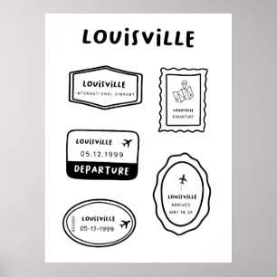 Poster Louisville - Collection de timbres de voyage Min