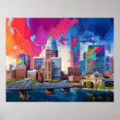 Poster Louisville Colorful Skyline Abstrait Art (Devant)