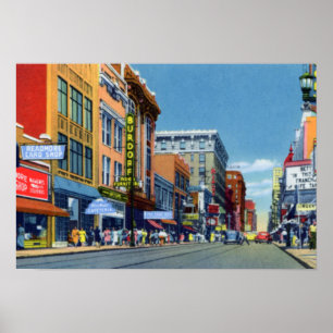 Poster Louisville Kentucky Fourth Avenue looking North