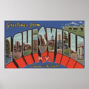 Poster Louisville, Kentucky - grandes scènes de lettre