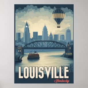Poster Louisville, Kentucky - Vues imprenables sur la vil