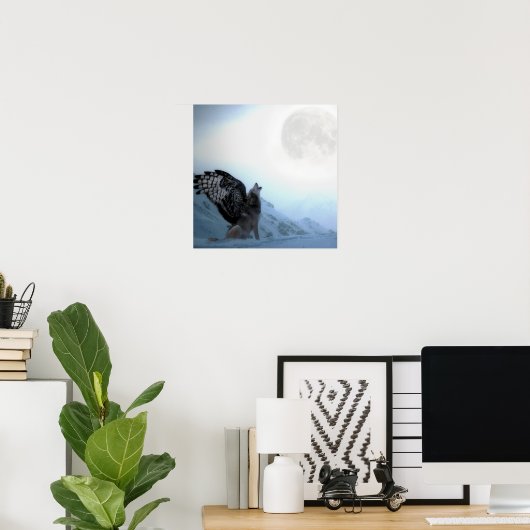 Poster Loup ailé (Bureau à domicile)