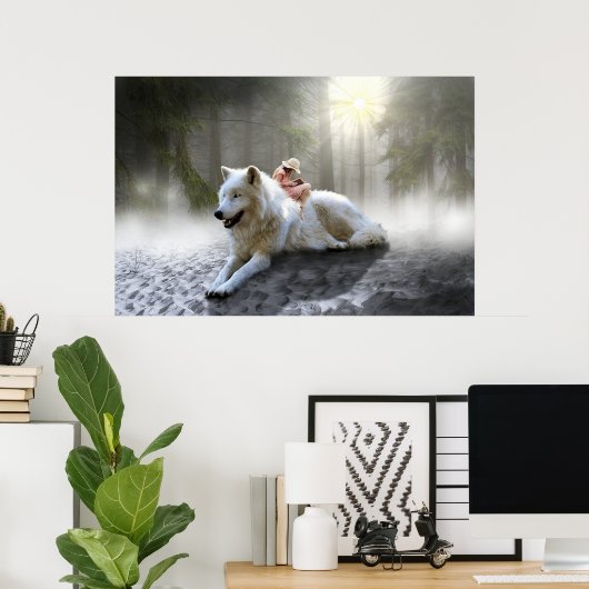 Poster Loup blanc (Bureau à domicile)