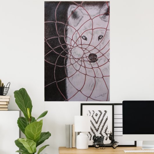 Poster Loup blanc (Bureau à domicile)