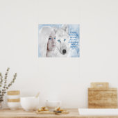 Poster Loup blanc neige Lady Blue Eyes (Cuisine)