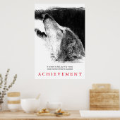 Poster Loup blanc noir Motivation unique (Cuisine)