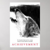 Poster Loup blanc noir Motivation unique (Devant)