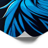 Poster Loup bleu mystique hurler à une Pleine lune (Coin)