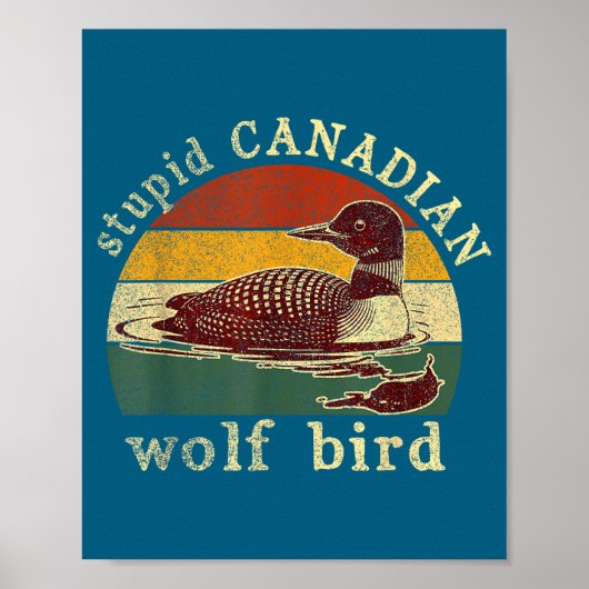 Poster Loup canadien stud drôle oiseau plongeur plongeons (Devant)