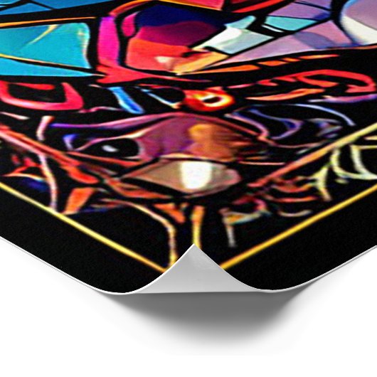 Poster Loup coloré (Coin)