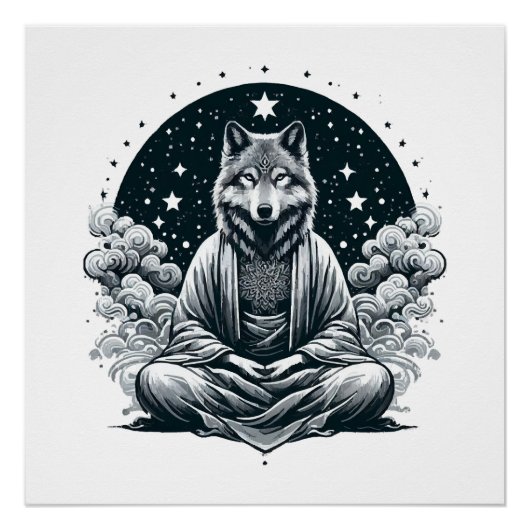 Poster Loup conscient (Devant)