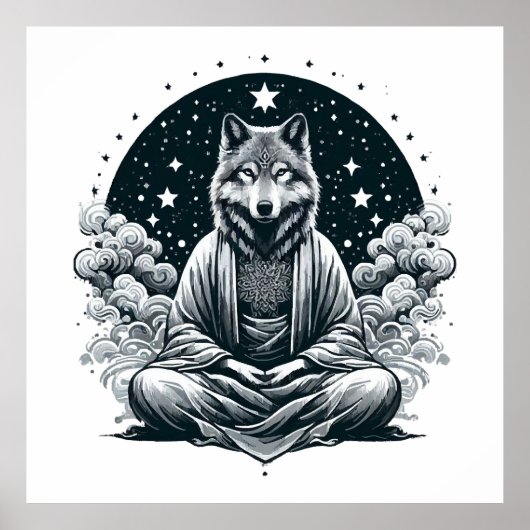 Poster Loup conscient (Devant)