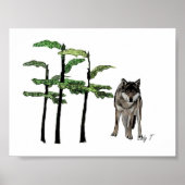 Poster loup de bois (Devant)