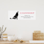 Poster Loup de leadership inspiré noir blanc (Cuisine)