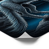 Poster Loup debout devant la pleine lune | art IA (Coin)