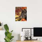 Poster Loup en automne (Bureau à domicile)