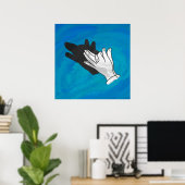 Poster Loup en bleu (Bureau à domicile)