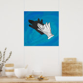 Poster Loup en bleu (Cuisine)