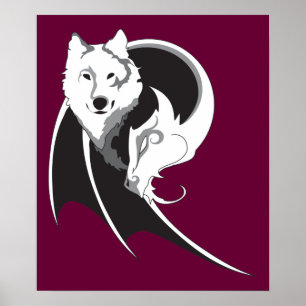 Poster Loup et copie de dragon