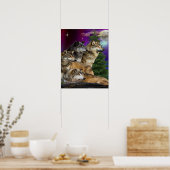 Poster Loup et lune (Cuisine)