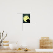 Poster loup et lune (Cuisine)