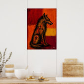Poster Loup expressionniste dans des champs de couleur Af (Cuisine)