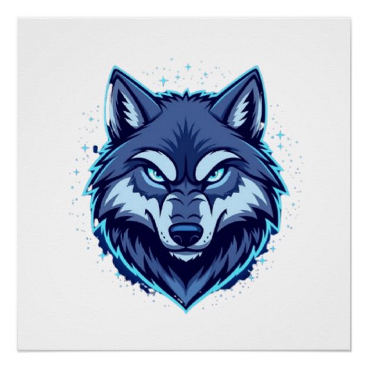 Poster Loup Féroce – Symbole de Force et de Liberté (Devant)