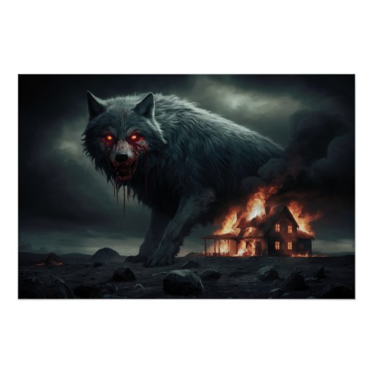 Poster Loup Feu 04 (Devant)